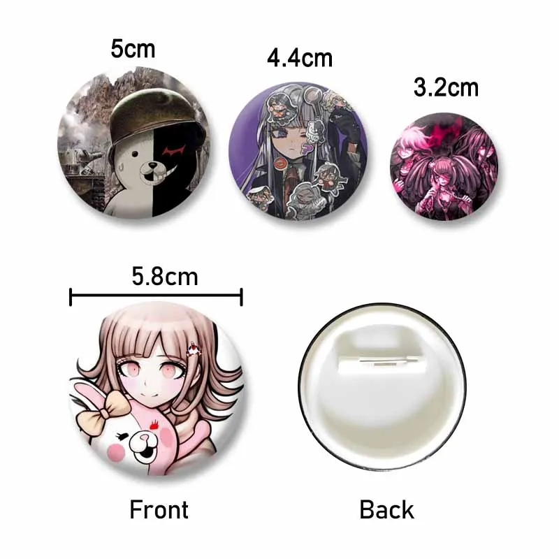Cute Kaede Akamatsu Brooch Game Figure Nagito Komaeda Cartoon Badge Pins Backpack Clothing Jewelry