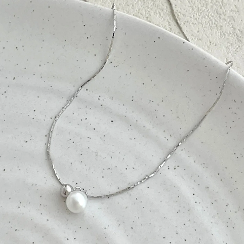 

Ожерелье GL Small-Batch Ins с серебряными шариками и жемчугом для женщин, новинка 2026 года, модный повседневный чокер, отличный подарок для девушки