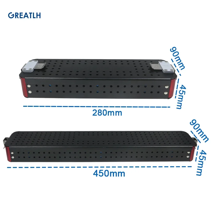 Disinfection Tray Case Sterilizaiton Case for Holding Instrument Sterilized Aluminium Alloy Case Endoscopic Surgical Instrument