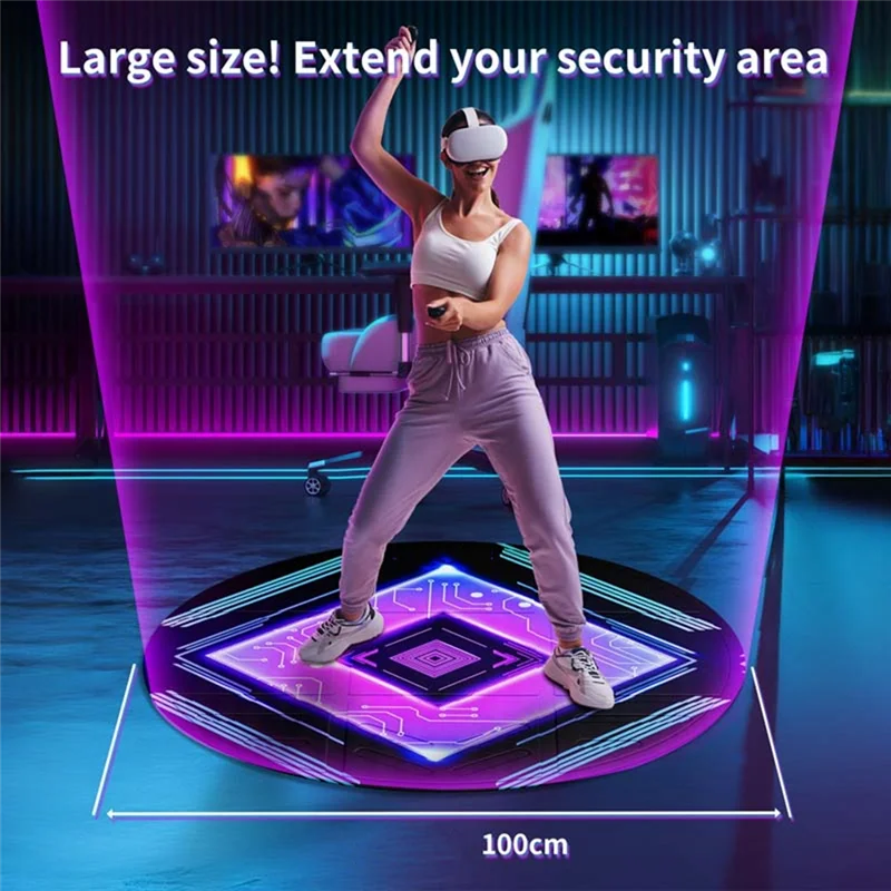 حصيرة VR قابلة للطي لـ Meta Quest 3/Vision Pro، حصيرة كبيرة مستديرة مضادة للتعب، حصيرة أرضية مريحة مضادة للانزلاق