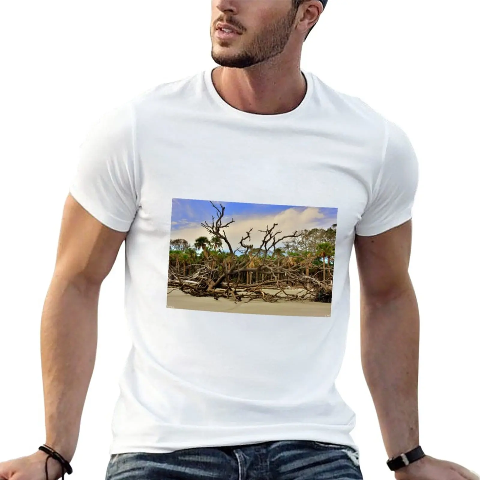 Hunting Island Driftwood Beach Beaufort SC T-Shirt blanks tees clothes for men