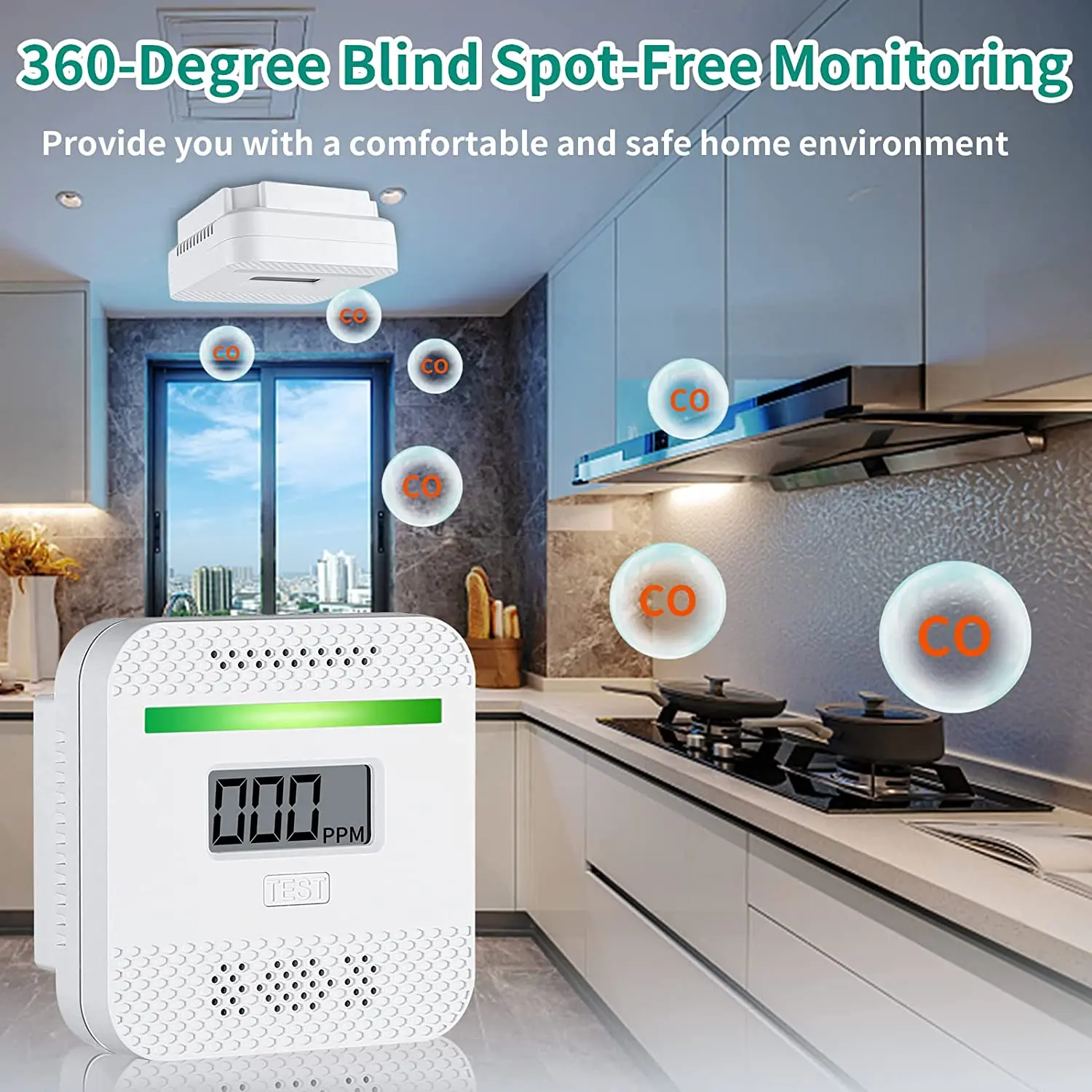SUMRING Mini Portable CO Leak Detector Home Cars Carbon Monoxide Alarm Wireless Standalone Gas Leak Detector