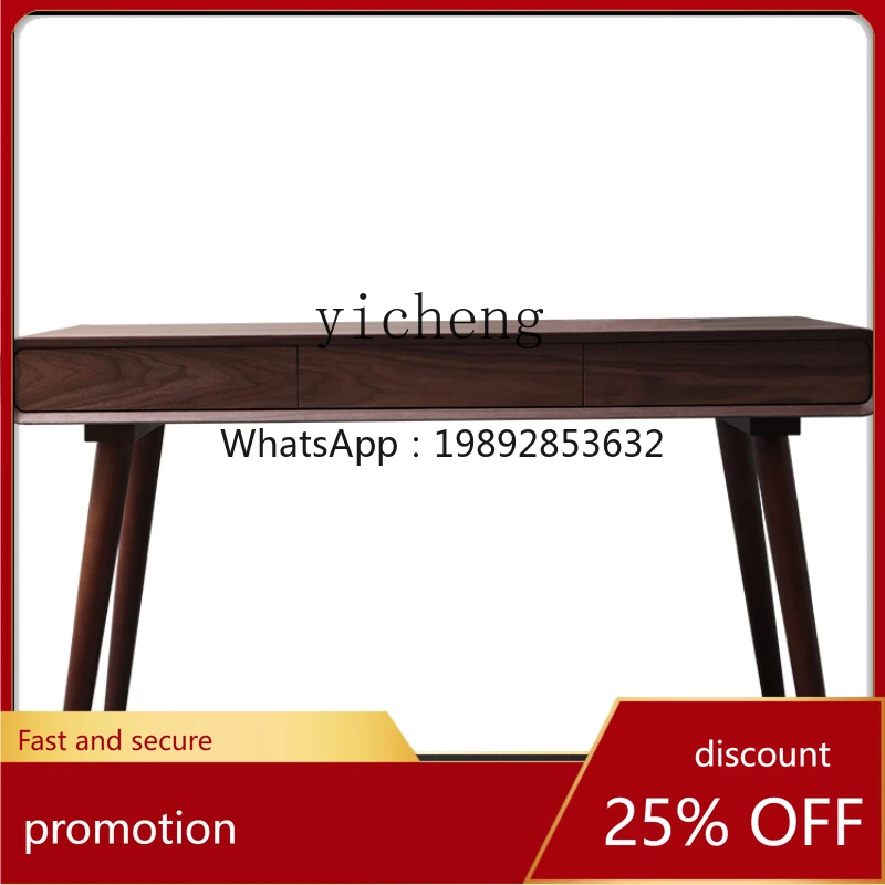 

CZ Designer Desk Bookshelf Combination Simple Modern Small Apartment Bedroom Solid Wood Computer Desk Home