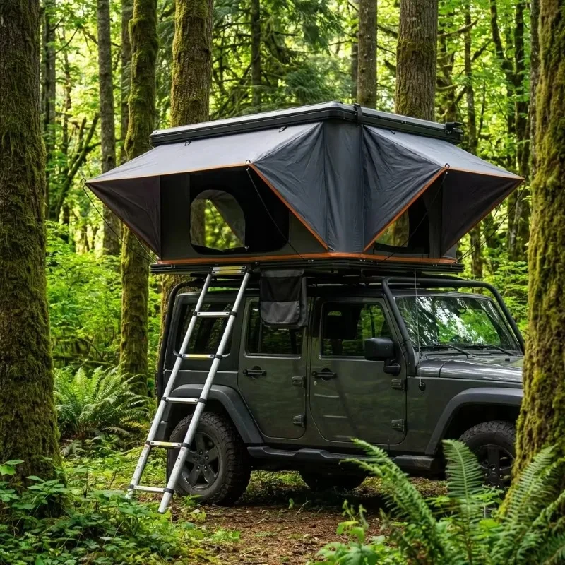 Hot Sale-Factory Direct Lightweight Hard Rooftop Tent - Person Four-Season Door Window Automatic Opening Aluminu - view 6