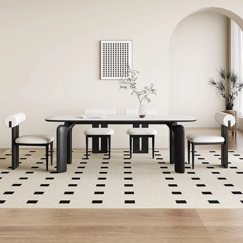 Retro, French, Cream Style, Solid Wood, Dining Table and Chairs, Combination, Modern, Minimalist, Household