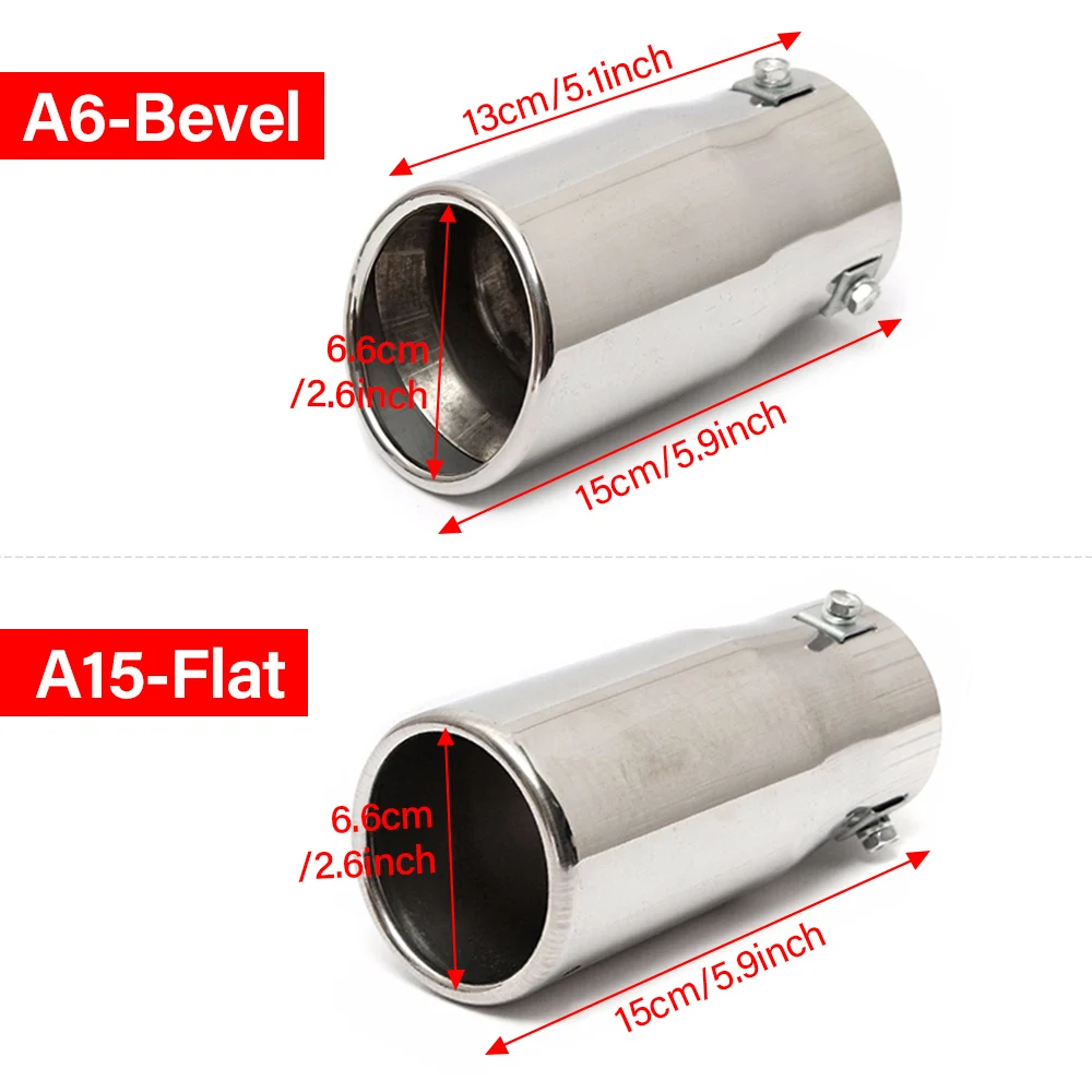 Car Auto Muffler Steel Stainless Trim Tail Tube Auto Replacement Parts Exhaust Systems Mufflers Vehicle Replacement Parts