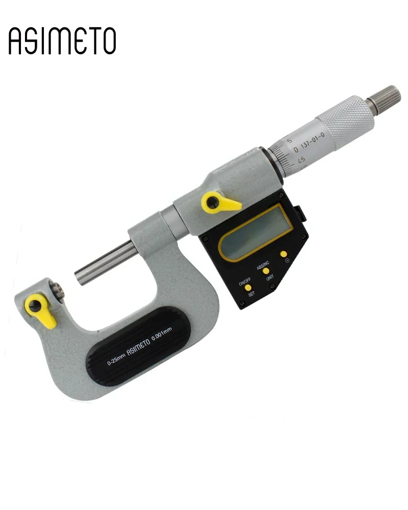 Germany ASIMETO Screw Thread micrometer 0-25  scoring digital display thread micrometer 137-01-0 interchangeable measuring anvil