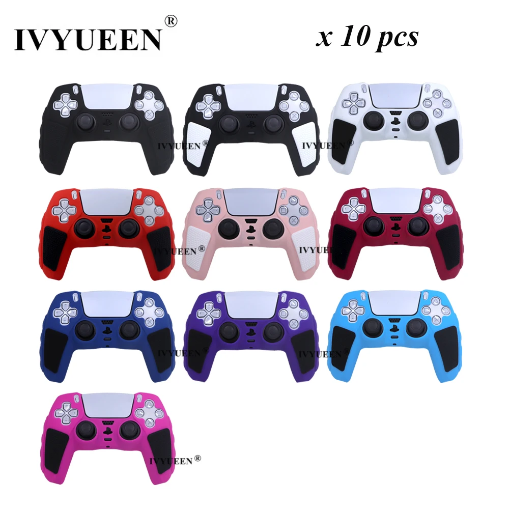 IVYUEEN 10 PCS  Extra Thick Silicone Protector Skin Case for Playstation 5 PS5 Controller Grips for DualSense Game Accessories