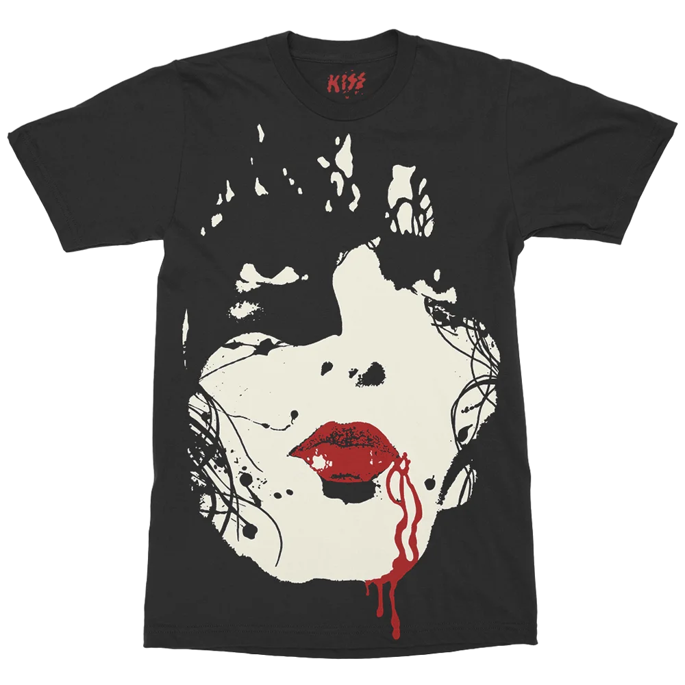 KISS Psycho Circus Full-Cast Face Paint T-Shirt: Black Base with Album Title & Band Logo Design Fan Merch Women and T-shirt