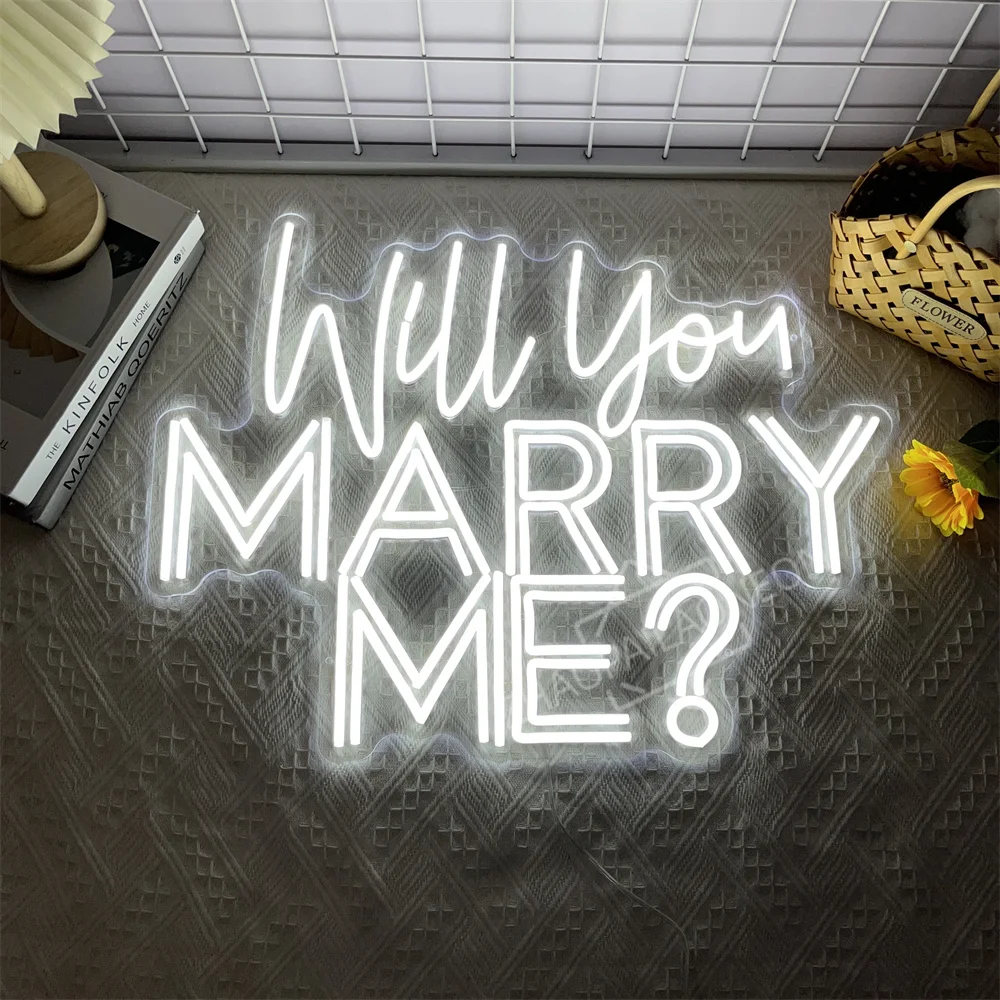 Will You Marry Me Neon Led Sign Wedding Supplies Wedding Party Decor Bedroom Decoration Room Neon Lights Wall Decor Marry Neon