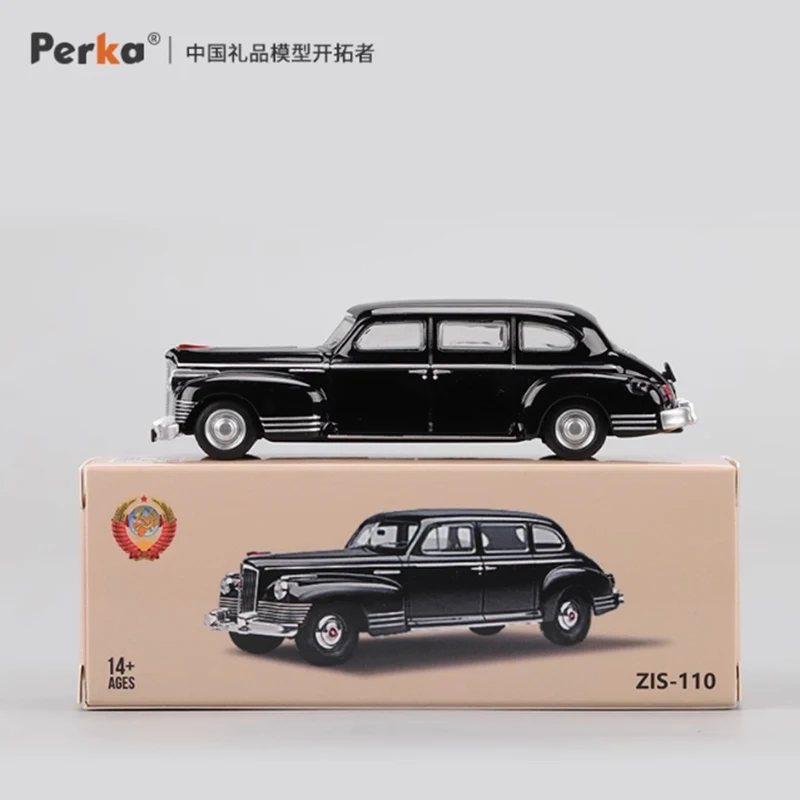 Perka 1:64 مقياس GIS ZIS-110 سيدان سبيكة محاكاة نموذج سيارة مجموعة ثابتة الديكور هدايا العيد اللعب هدية تذكارية