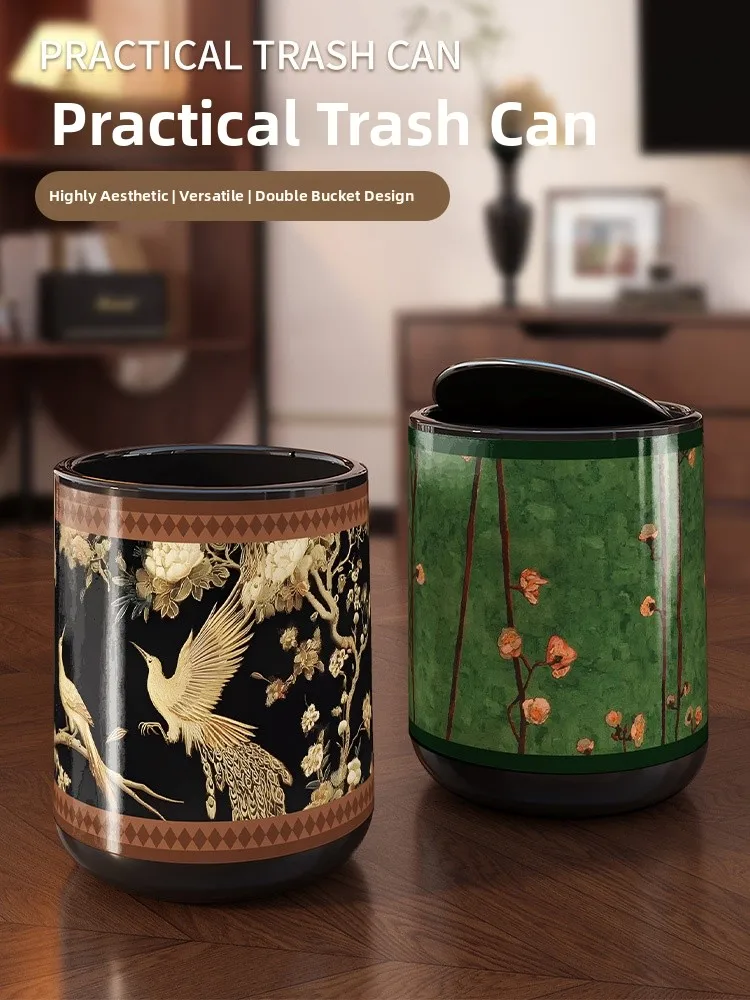 

Vintage Chinese Sle Large Capaci Tra Can for Living Room Bedroom Kitchen Home Decor Ele Simple round ape Dusin