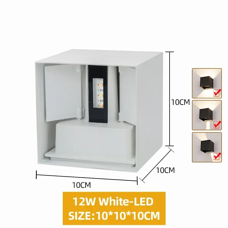Aluminium LED Wandlamp Buiten Waterdicht IP65 Binnenwandlamp 12W24W Veranda Tuinverlichting Woonkamer Straat Trap Verlichting