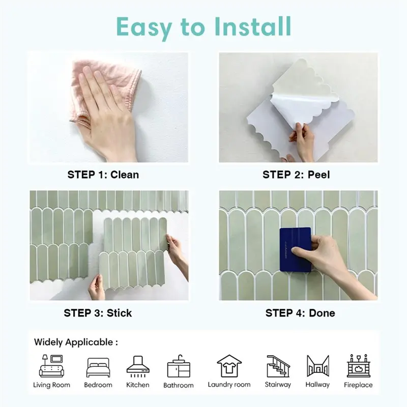 ABVG-Peel And Stick Backsplash Kitchen Tile Stickers Bathroom Wall Panels view 4