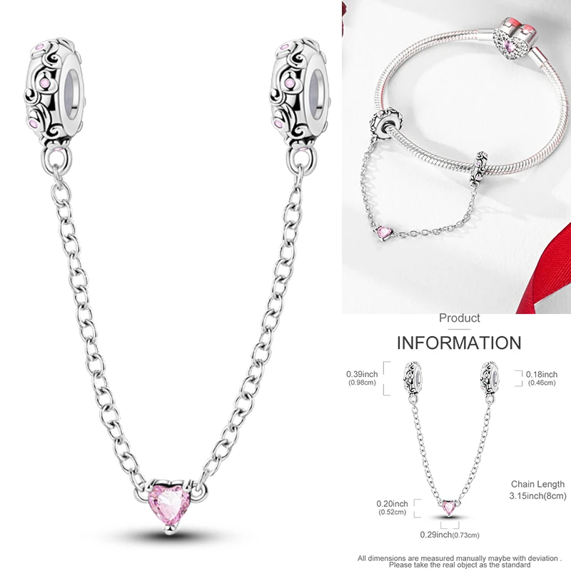 925 Sterling Silber Liebesherz-Charm-Perlen Paar Romantisch Passend für Original-Armband Valentinstag Jahrestag DIY Damenschmuck – Detail 21