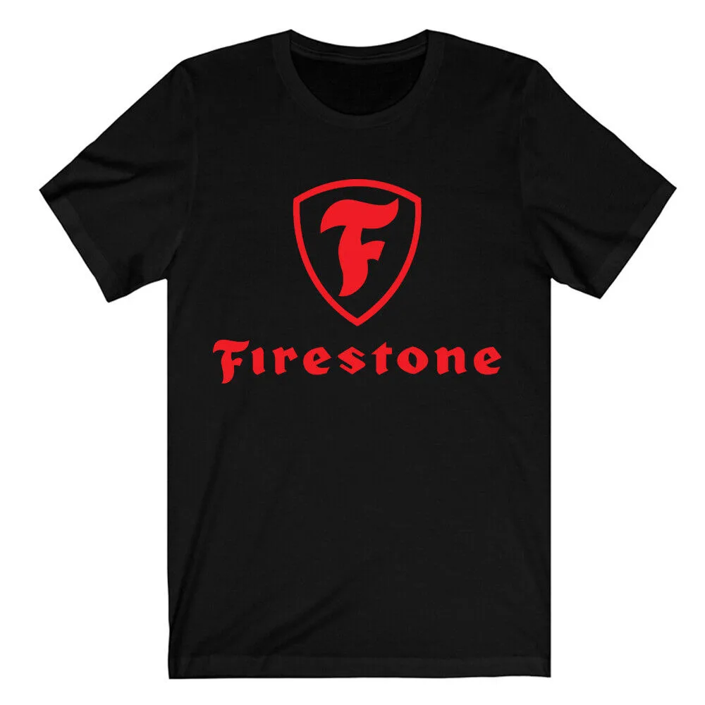 FIRESTONE TIRES Logo Men's Black T-shirt Size S-3XL