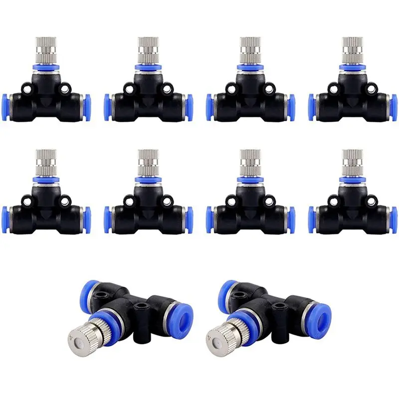 Misting Nozzle Kit 1/4-Inch With Nozzle Spray Cooling Device Connectors For Outdoor Water Mister Cooling System 20Pcs-B61B
