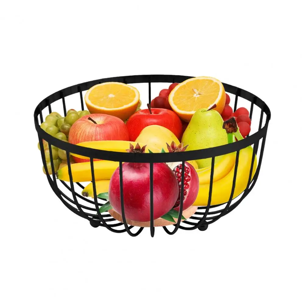 Storage Basket for Kitchen Dining Table Centerpiece Decor Round Metal Wire Fruit Basket Modern Storage Solution for Bread