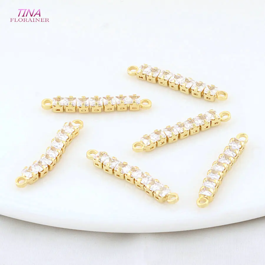 10PCS 3*23MM 18K Gold Farbe Messing 2 Löcher Verbinden Charms Anhänger Halskette Ohrringe Schmuck Machen liefert Zubehör
