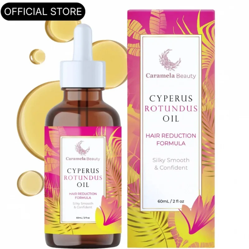 Caramela Beauty Cyperus Rotundus Oil Natural Hair Reduction Oil Inhibits Hair Growth Smooth Skin Body Hair Removal Oil 60ml