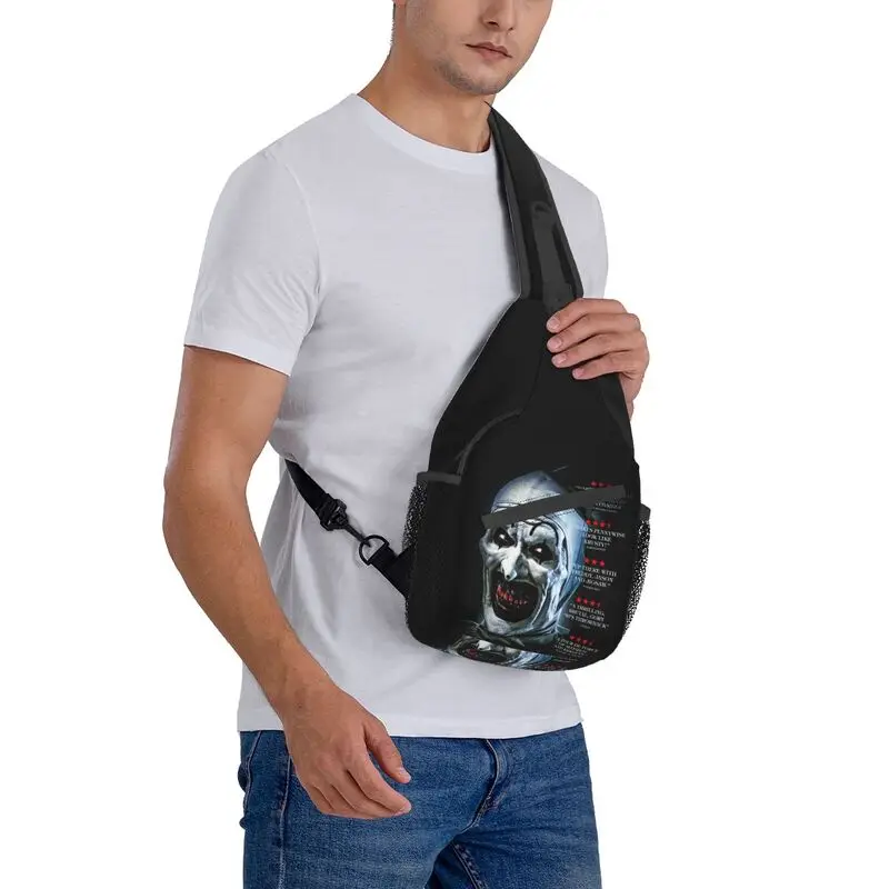 Mochila cruzada de película de terror de Halloween para hombres, bolso de pecho de hombro personalizado, mochila de viaje