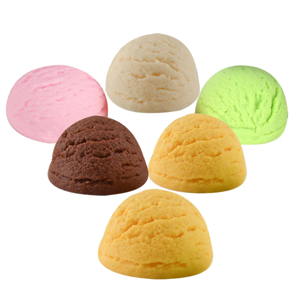 6 Pcs Ice Cream Ball Model Props Fake Balls Plastic Food Play Other Simulated Faux