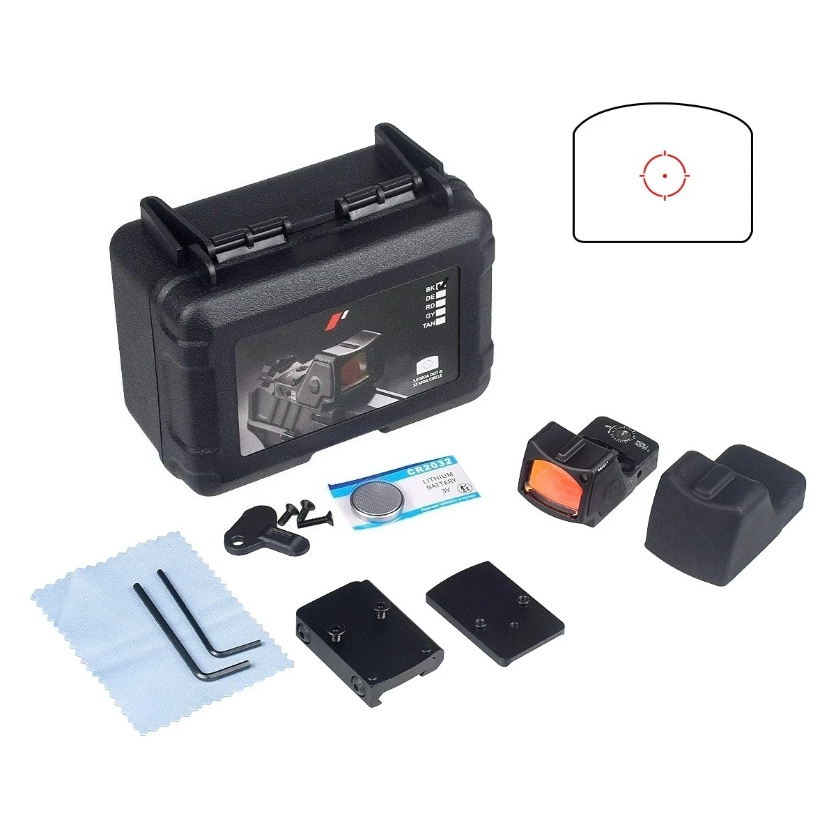 LAMBUL Red Dot Sight NYLON METAL Reflexvisier Zielfernrohr mit Picatinny und G-Mount für Glock17 Airsoft Gewehr Pistole Jagd G17 G19 Sight 6