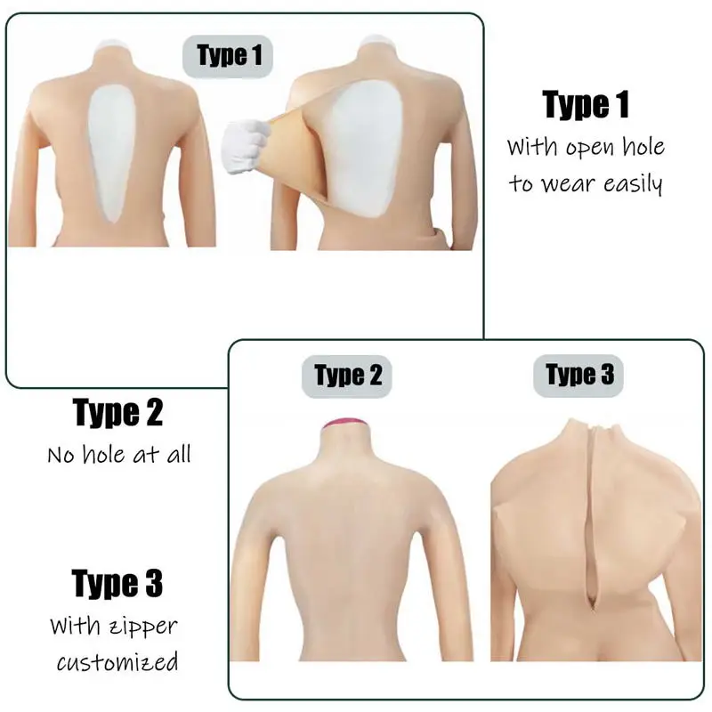 Silicone Fake Boobs And Vagina Bodysuit C-G Cup Man to Women Big Breast Form Cosplay Transgender Sissy Realistic Body Shapewear