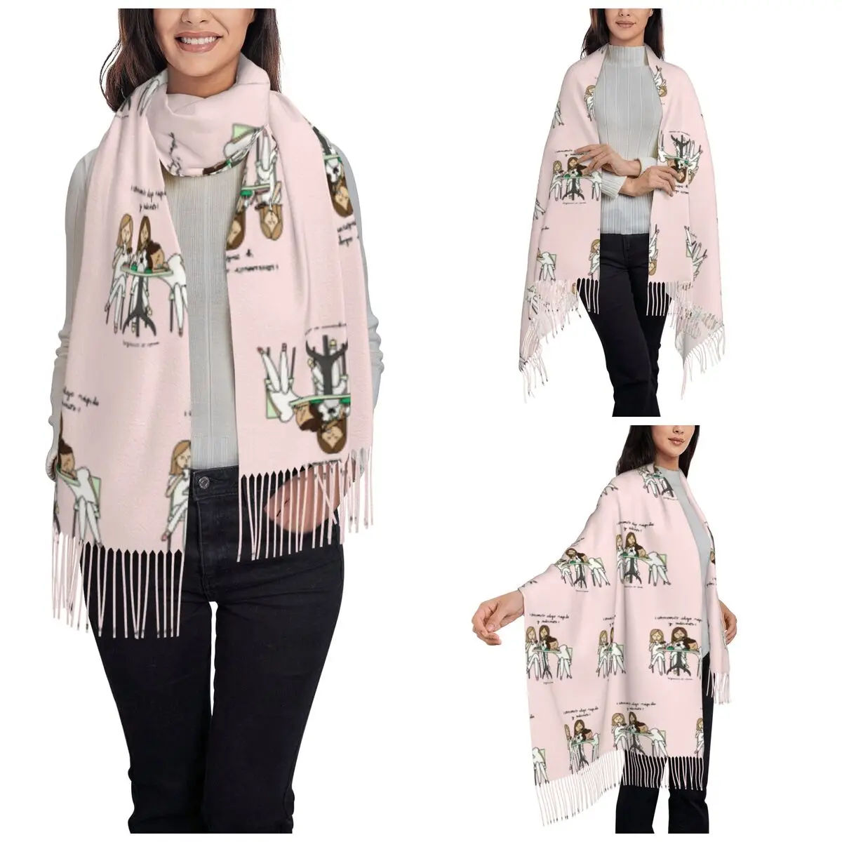 Enfermera En Apuros Doctor Nurse Scarf for Women Winter Warm Cashmere Shawls and Wrap Large Shawl Scarf for Daily Wear