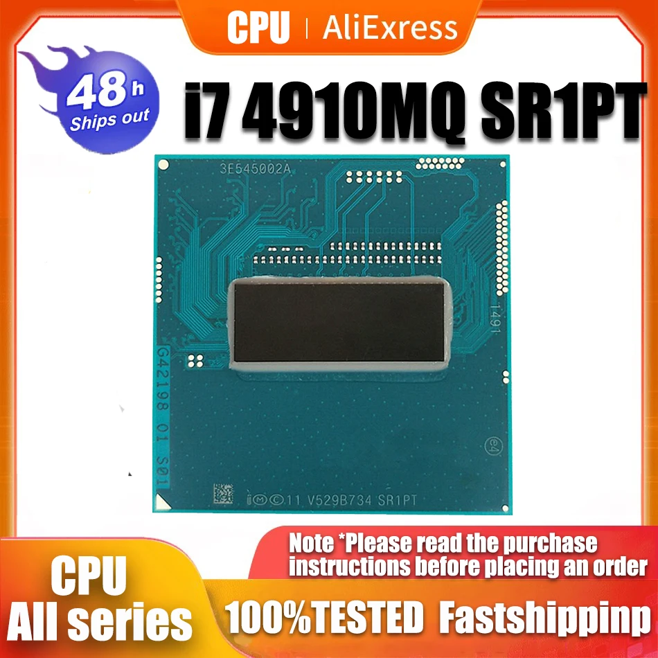 

i7-4910MQ i7 4910MQ SR1PT 2.9 GHz Quad-Core Eight-Thread CPU Processor 8M 47W Socket G3 PGA946B