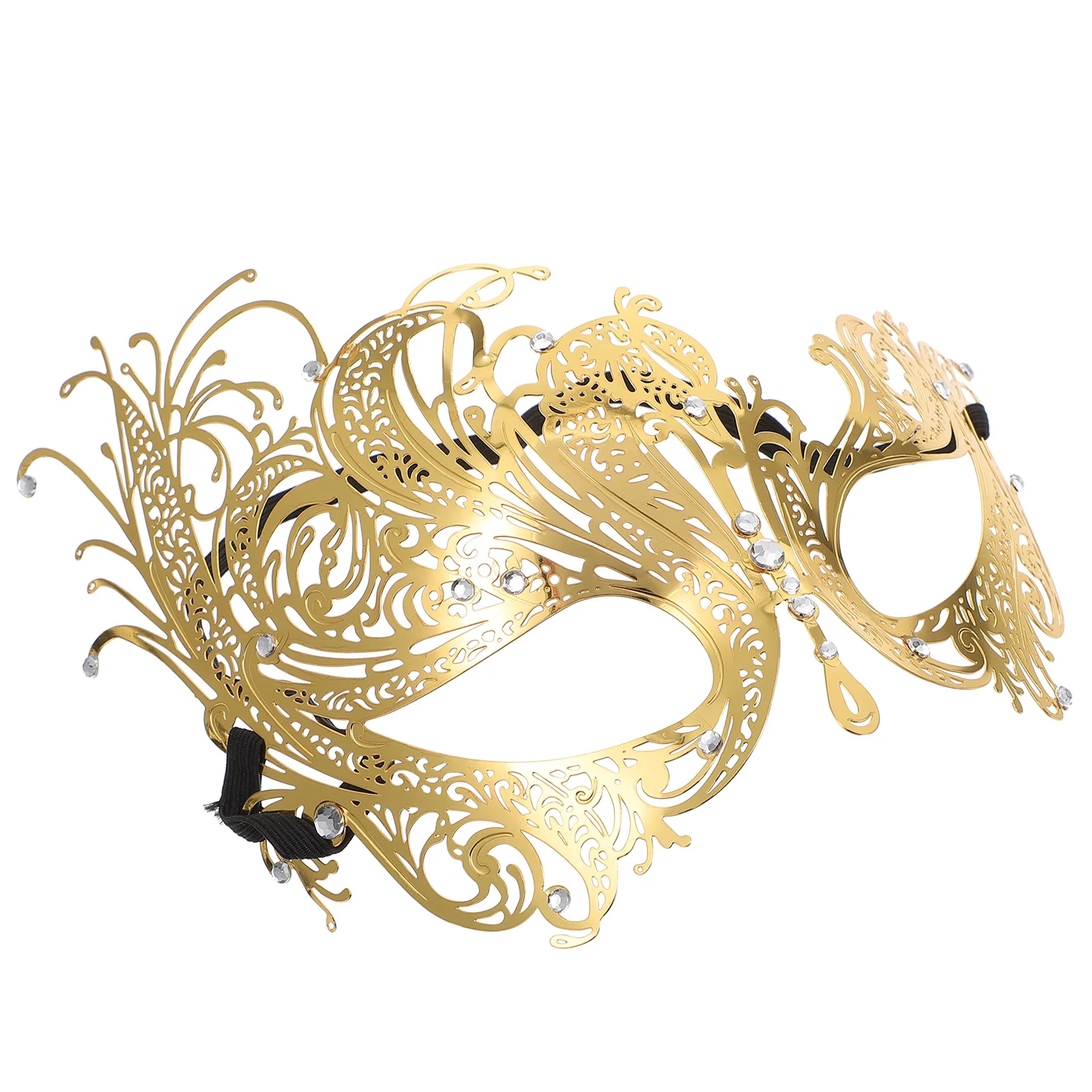 

Metal Masquerade Mask Hollow Out Delicate Alloy Half Face Mask for Party Performance Festival Cosplay Stage Prop