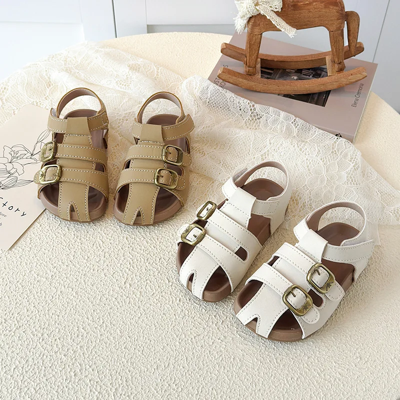 

Retro Summer Classmates Children Closed Toe Sandals Boys Kids Girl Hollow Beach Shoes Baby Slipper