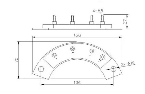 Rectifier controller module: MXY70-12 MXG70-12 / MXY70-15 MXG70-15 70A 1200V ( Four terminal / Installation pitch 136mm )