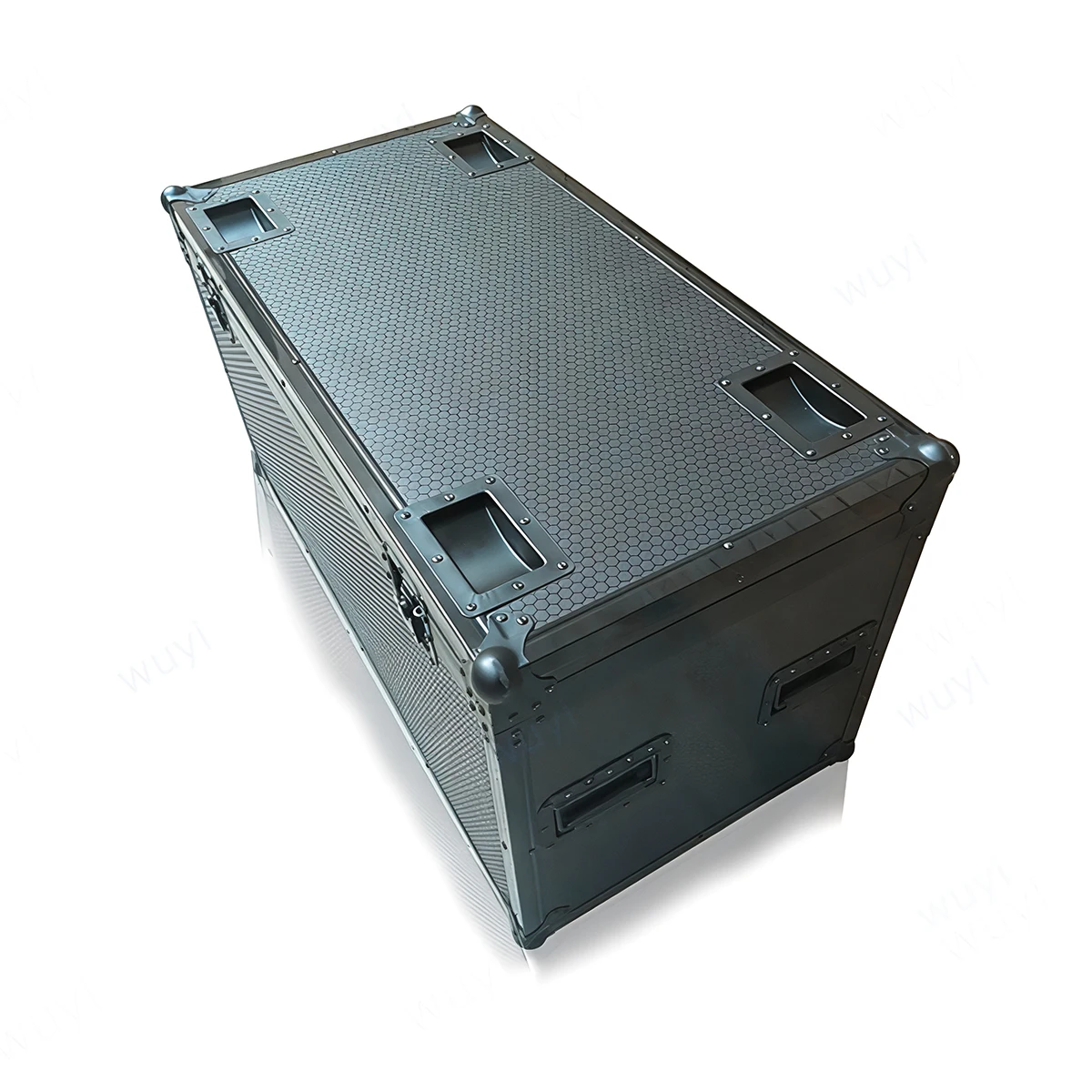 All Black Flycase Customized Aluminum Alloy Flight Case Stage Light Equipment Air Wire Shockproof Box with Wheels