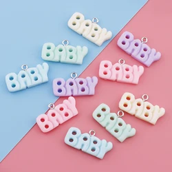 10pcs Baby Letter Charms Resin Pendant Charms for Earring Necklace Bracelet Keychain Diy Jewelry Making Supplies Accessories