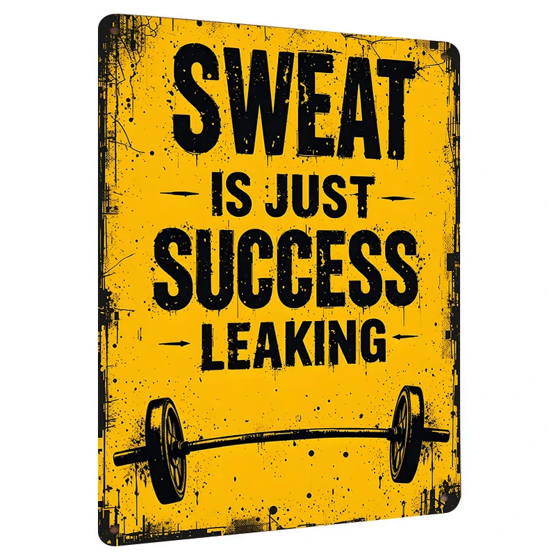 Inspirational Gym Metal Wall Art Sweat Equals Success Motivational Fitness Decor for Home Gym Workout Room
