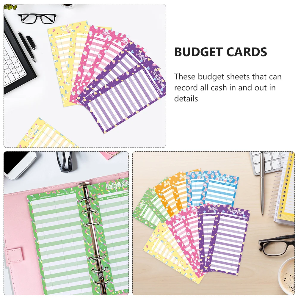 24 قطعة من بطاقات استهلاك طباعة الحلوى، أوراق الميزانية، تتبع نفقات المكتب العشوائي، الاستخدام التجاري