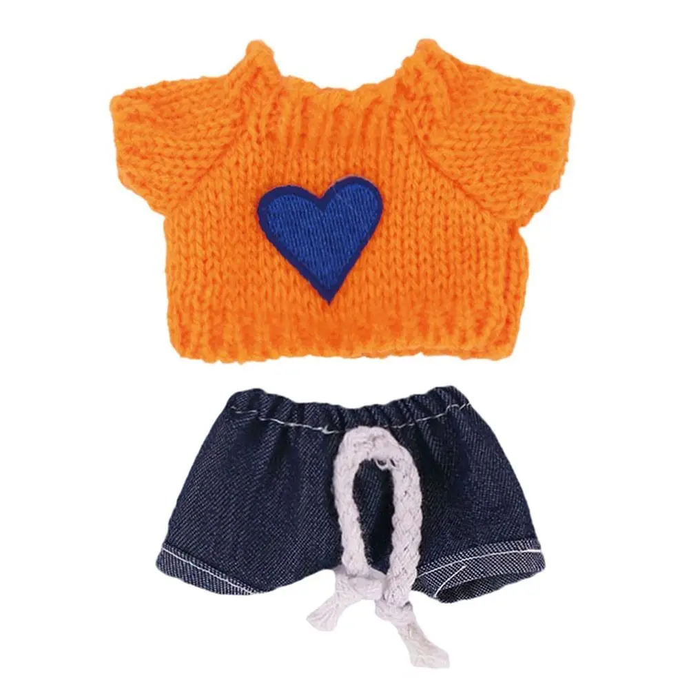Ropa de muñeca multicolor de varios estilos, suéter de repuesto hecho a mano, conjuntos de pantalones vaqueros, Top de punto hecho a mano DIY para casa de muñecas