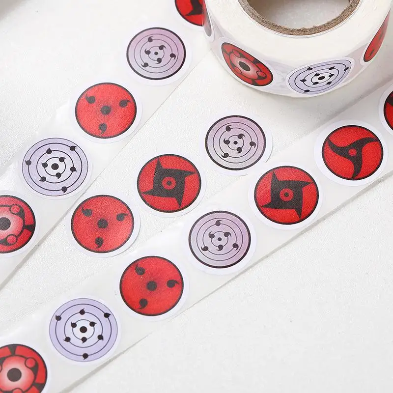 Anime Naruto Figure Roll Stickers Uchiha Itachi Sharingan Madara Rinnegan Eyes Stickers Student DIY Notebook Decorative Stickers