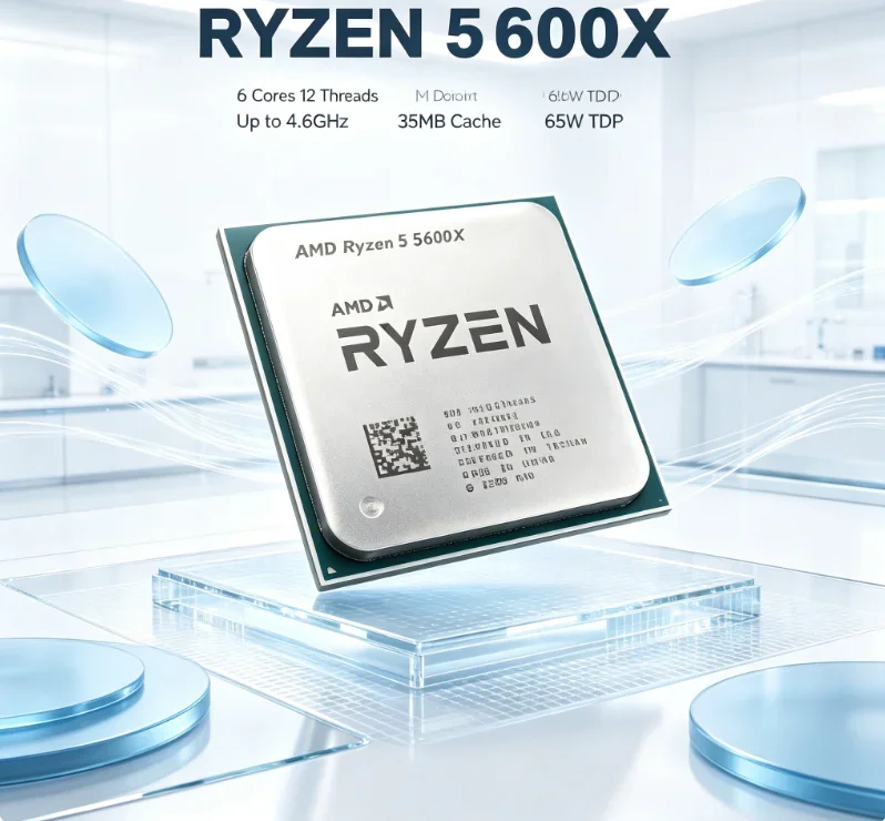 AMD Ryzen 5 5600X 7NM Used Processor CPU 6-Core 12-Thread 3.7GHz R5 5600X 65W L3=32M AM4