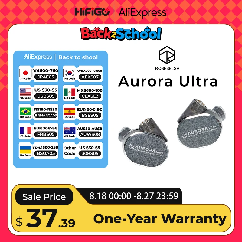ROSESELSA Aurora Ultra 1DD + 1 planaire double pilote hybride couteurs intra-auriculaires HiFi musique jeu couteurs avec 3.5mm  Type C DAC