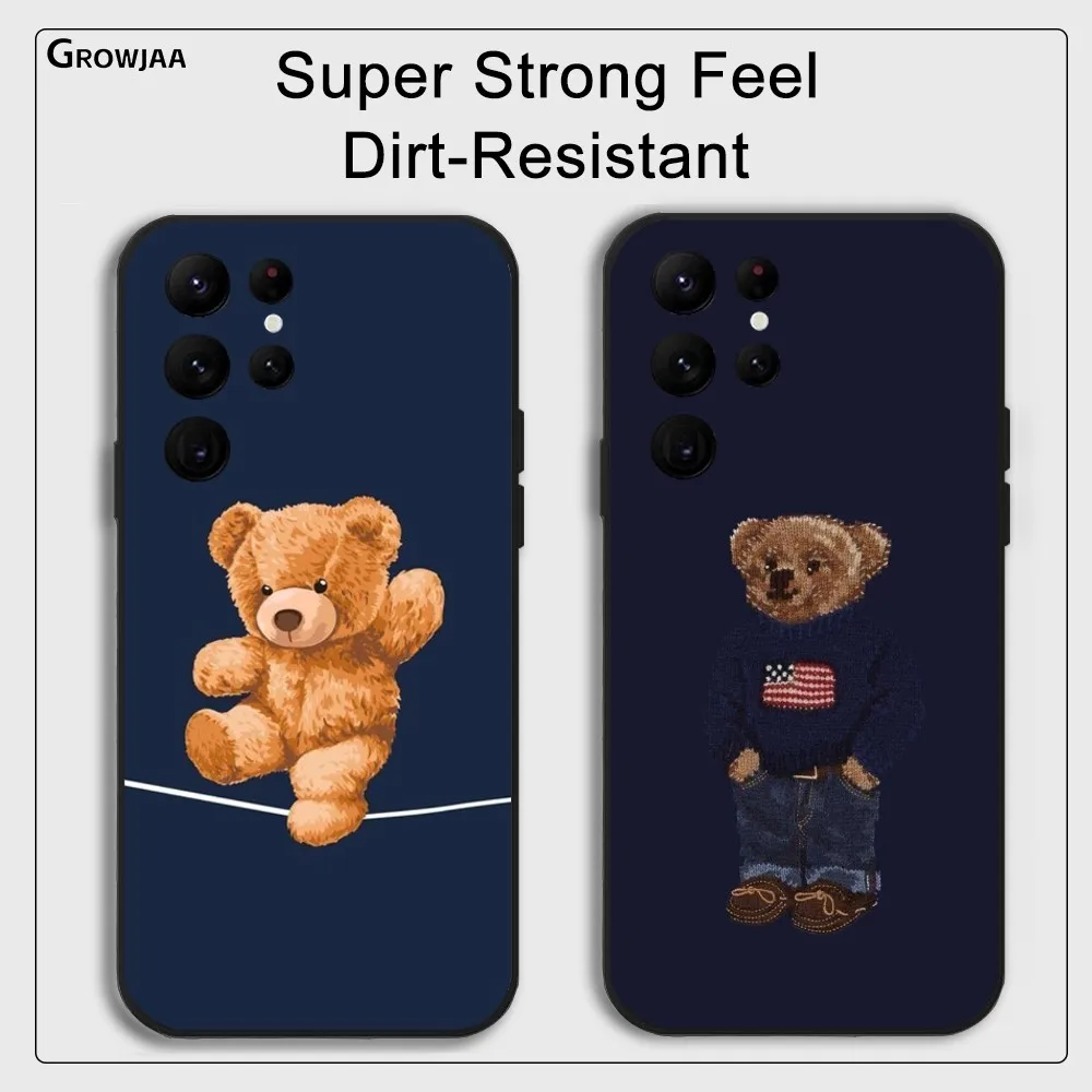 Cute funny T-Ted Bear Phone Case for Samsung Galaxy S24 Ultra S22 S23 Ultra S21 S20 5G Protective Silicone TPU Funda