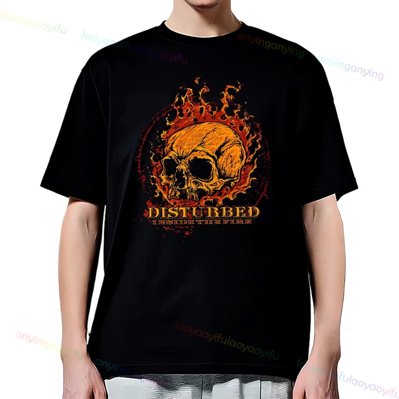 2025, Y2k – Disturbed Band – Grafik bedrucktes Rockband-T-Shirt, atmungsaktiv, bequem, Baumwolle, Streetwear, Herrenbekleidung, Damenoberteil