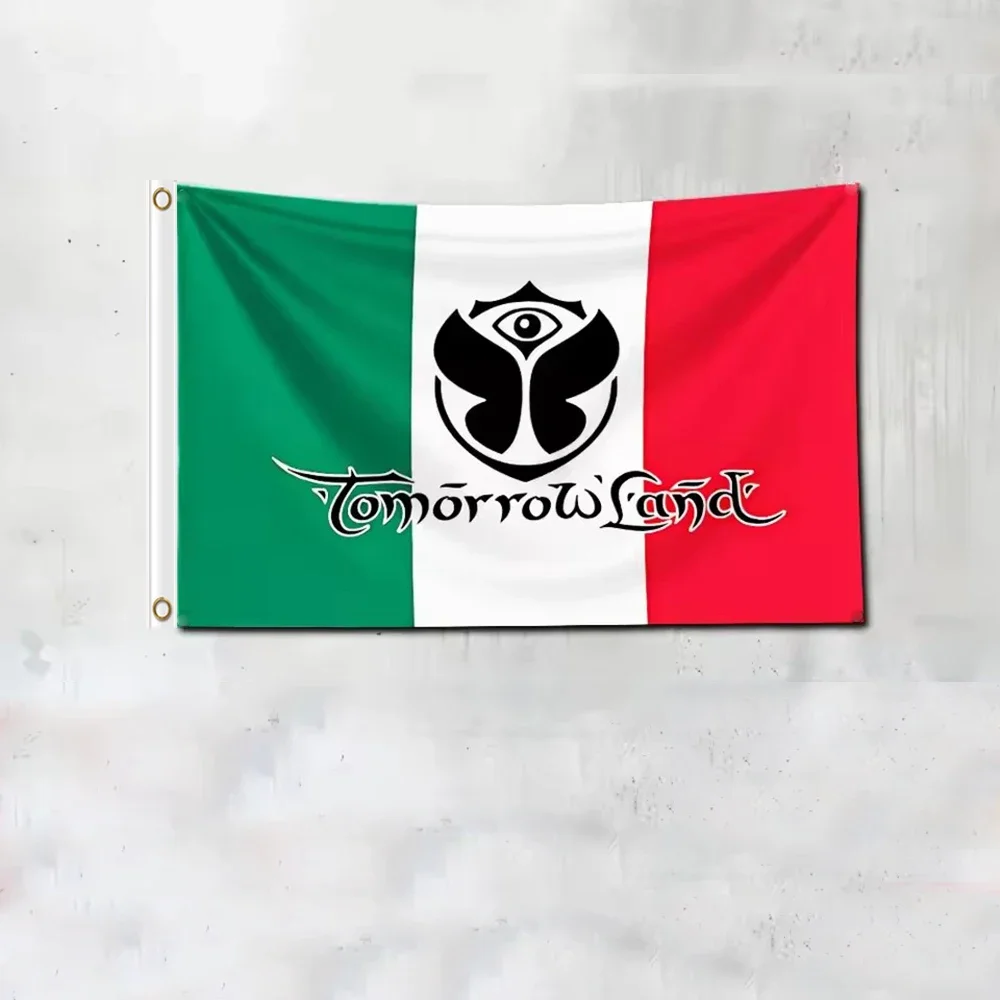 Flag of Mexico Repubblica Italiana Canada Africa with Tomorrowland banners 3x5ft