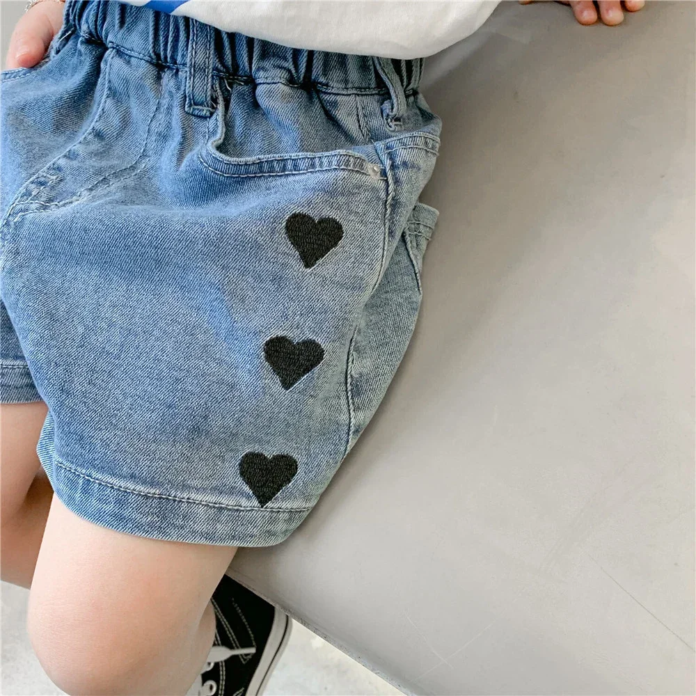 IENENS Girl\'s Jeans Shorts Kids Denim Short Pants Baby Casual Shorts Bottoms Fit 4-13 Years Child Summer Clothes Clothing