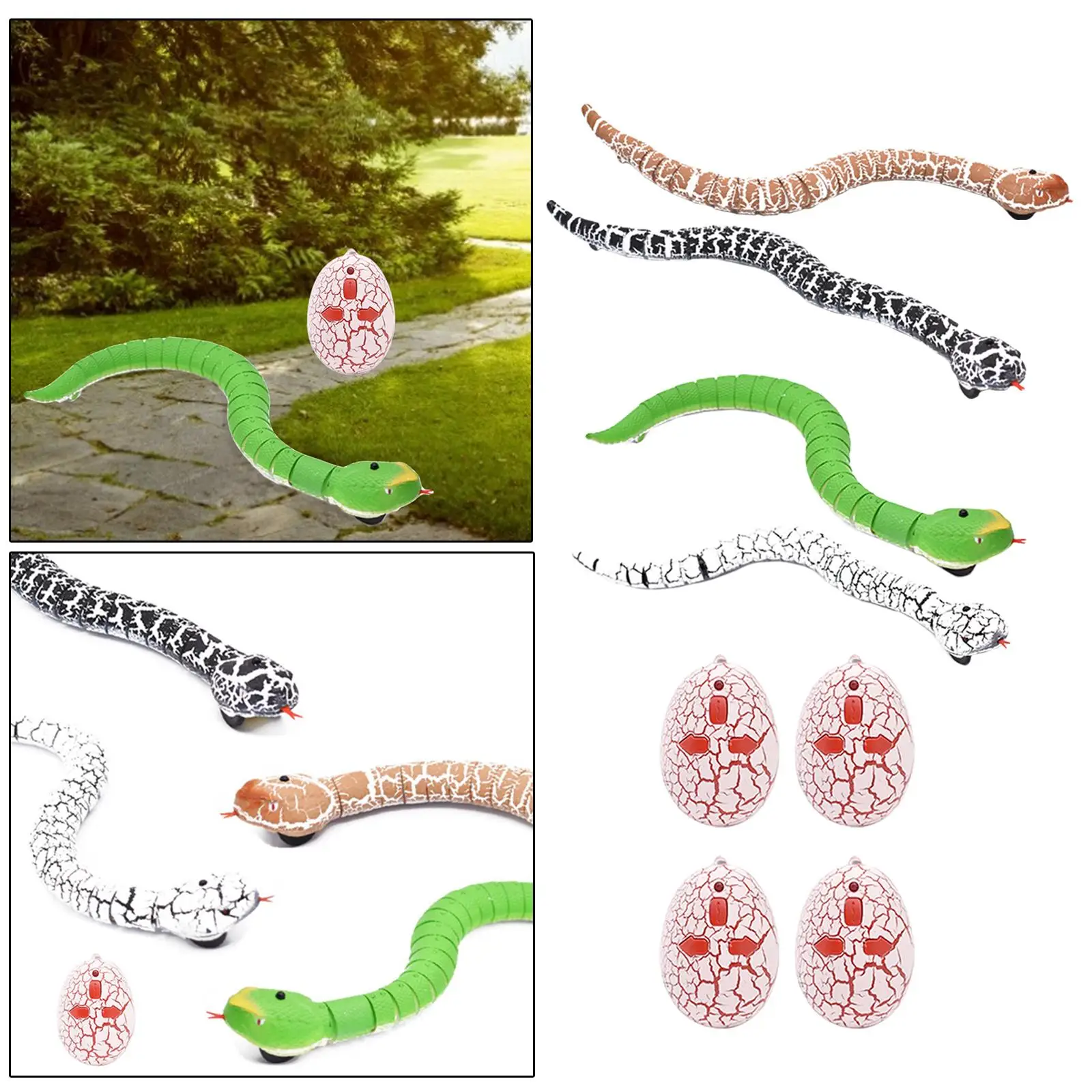 Remote Control RC Snake Toy Fast Moving Simulation Rattlesnake -Egg Controller USB Rechargeable Snake Scary Trick Toy for