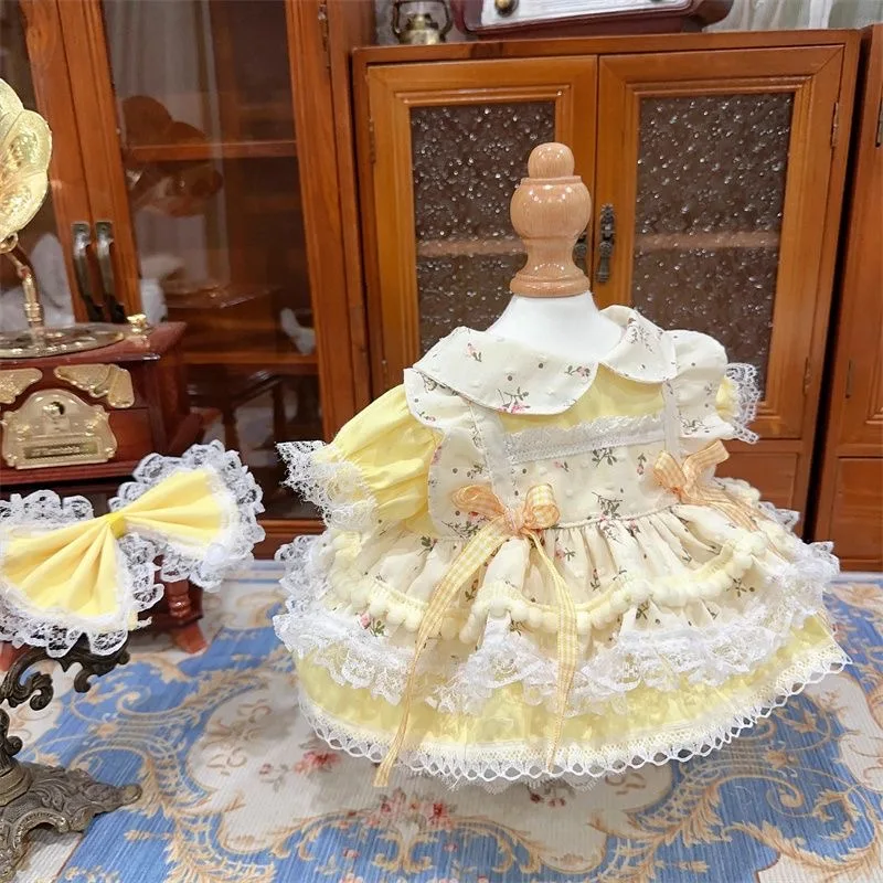 Light Yellow Sun Dress 10CM 15CM 20CM 40CM Cotton Doll Clothes, 50CM-55CM Reborn Doll Skirt Free Shipping