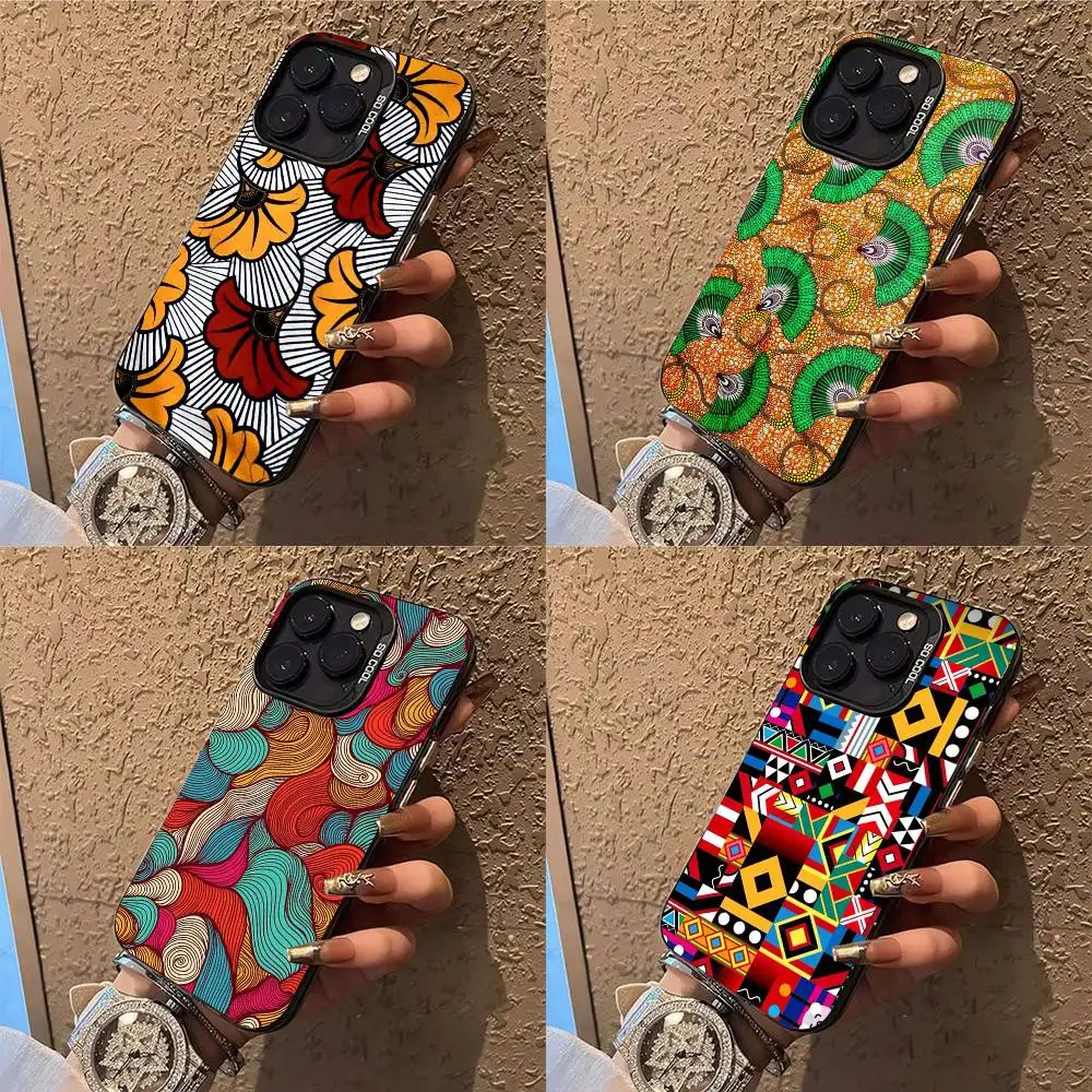 

African Fashion Fabric Phone Case Phone Case For iPhone 14 16 15 11 12 13 Pro Max Mini Plus Shockproof Cover