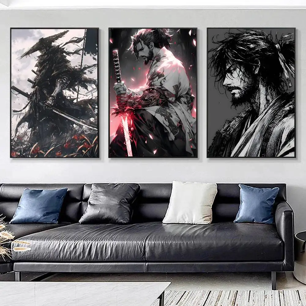 Anime Cool Miyamoto M-Musashi Posters HD Print Vintage Wall Art Decor for Home Study Room