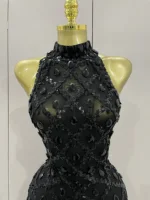 Luxury Sparkly Black Diamond Mesh See THhrough Jumpsuit Women Celebrate Birthday Sexy Dancer Nightclub Performance Stage Costume - Image 5